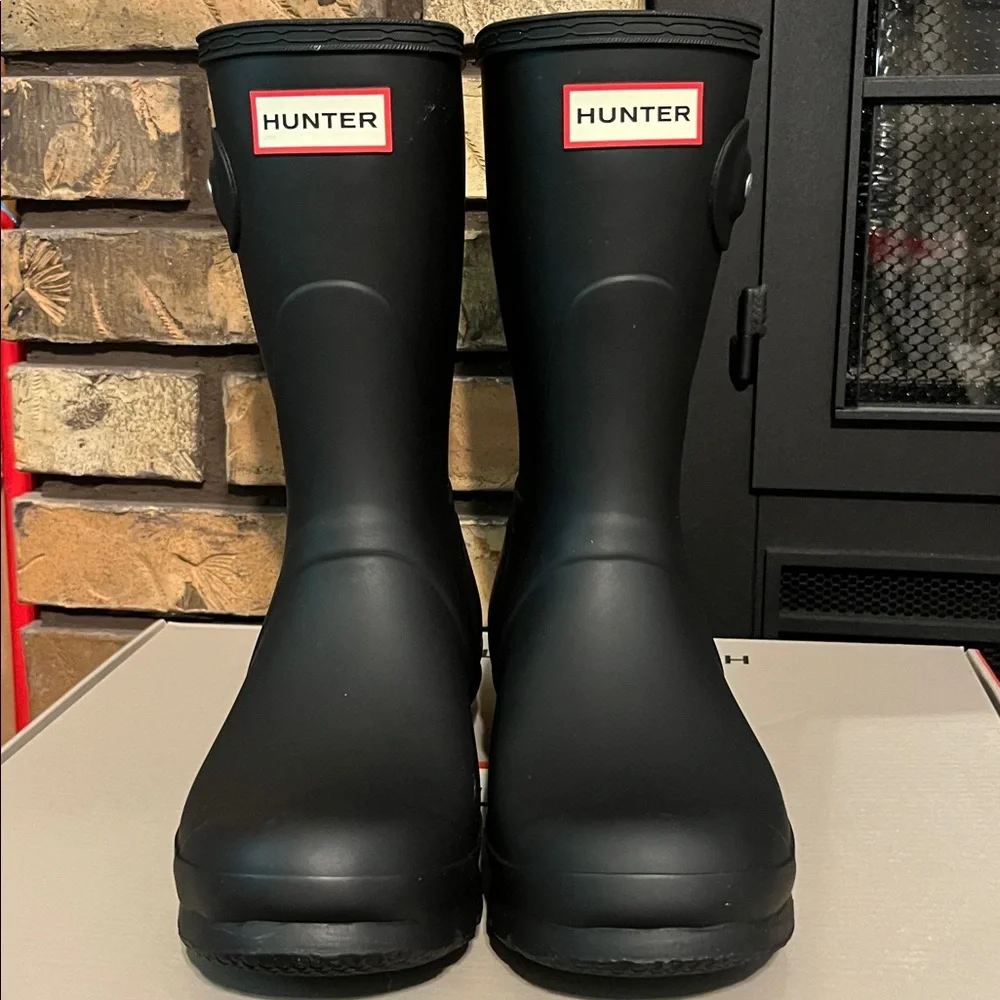 Hunter Women’s Original Short Black Rain Boots‎ NEW Size 7